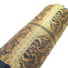 30x15 Inch Bolster Cover Blue Indian Decor Woven Zari Brocade Banarasi Silk