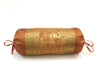 30x15 Inch Bolster Cover Brown Indian Elephant Woven Zari Brocade Banarasi Silk