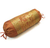 30x15 Inch Bolster Cover Brown Indian Elephant Woven Zari Brocade Banarasi Silk