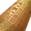 30x15 Inch Bolster Cover Brown Indian Elephant Woven Zari Brocade Banarasi Silk