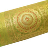 30x15 Inch Bolster Cover Indian Green Mandala Woven Zari Brocade Banarasi Silk