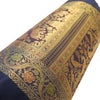 30x15 Inch Bolster Cover Blue Animal & Birds Woven Zari Brocade Banarasi Silk