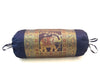 30x15 Inch Bolster Cover Decor Blue Elephant Woven Zari Brocade Banarasi Silk