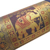30x15 Inch Bolster Cover Decor Blue Elephant Woven Zari Brocade Banarasi Silk