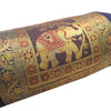 30x15 Inch Bolster Cover Decor Blue Elephant Woven Zari Brocade Banarasi Silk