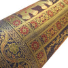 30x15 Inch Bolster Cover Decor Blue Elephant Woven Zari Brocade Banarasi Silk