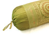 30x15 Inch Green Bolster Cover Mandala Woven Zari Brocade Banarasi Silk Decor