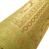 30x15 Inch Green Bolster Cover Mandala Woven Zari Brocade Banarasi Silk Decor