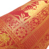 30x15 Inch Red Bolster Cover Indian Woven Zari Brocade Banarasi Silk Elephant
