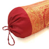 30x15 Inch Maroon Bolster Cover Peacock Woven Zari Brocade Banarasi Silk Decor