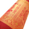 30x15 Inch Maroon Bolster Cover Peacock Woven Zari Brocade Banarasi Silk Decor