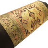 30x15 Inch Bolster Cover Elephant Woven Zari Brocade Banarasi Silk Decor Black