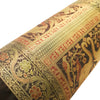 30x15 Inch Bolster Cover Elephant Woven Zari Brocade Banarasi Silk Decor Black