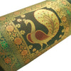 30x15 Inch Bolster Cover Bottle Green Peacock Woven Zari Brocade Banarasi Silk
