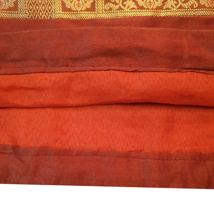 30x15 Inch Bolster Cover Home Decor Peacock Woven Zari Brocade Banarasi Silk