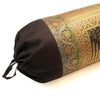 30x15 Inch Bolster Cover Decor Black Taj Mahal Woven Zari Brocade Banarasi Silk