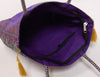 Purple Handbag Indian Ethnic Woven Peacock Zari Brocade Fabric Shoulder Hand Bag