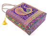 Purple Handbag Indian Ethnic Woven Peacock Zari Brocade Fabric Shoulder Hand Bag