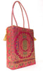 Pink Handbag Indian Ethnic Mandala Woven Zari Brocade Fabric Shoulder Hand Bag