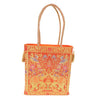 Orange Indian Handbag Ethnic Peacock Elephant Woven Zari Brocade Shoulder Bag