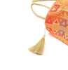 Orange Indian Handbag Ethnic Peacock Elephant Woven Zari Brocade Shoulder Bag