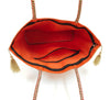 Orange Indian Handbag Ethnic Peacock Elephant Woven Zari Brocade Shoulder Bag