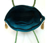 Handbag Ethnic Peacock Elephant Woven Zari Brocade Teal Green Shoulder Hand Bag