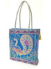 Handbag Indian Ethnic Peacock Woven Zari Brocade Fabric Blue Shoulder Hand Bag