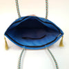 Handbag Indian Ethnic Peacock Woven Zari Brocade Fabric Blue Shoulder Hand Bag
