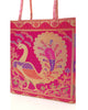 Pink Handbag Indian Ethnic Woven Zari Brocade Fabric Peacock Shoulder Hand Bag