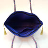 Blue Handbag Indian Ethnic Peacock Woven Zari Brocade Fabric Shoulder Hand Bag
