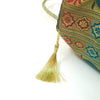 Bottle Green Handbag Ethnic Peacock Woven Zari Brocade Fabric Shoulder Hand Bag