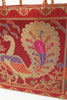 Ethnic Maroon Handbag Peacock Woven Zari Brocade Fabric Wedding Shoulder Bag