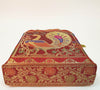 Ethnic Maroon Handbag Peacock Woven Zari Brocade Fabric Wedding Shoulder Bag