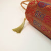 Ethnic Maroon Handbag Peacock Woven Zari Brocade Fabric Wedding Shoulder Bag