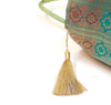 Ethnic Teal Green Handbag Peacock Woven Zari Brocade Fabric Classy Shoulder Bag