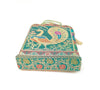 Ethnic Teal Green Handbag Peacock Woven Zari Brocade Fabric Classy Shoulder Bag