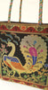 Black Handbag Indian Ethnic Peacock Woven Zari Brocade Fabric Shoulder Hand Bag