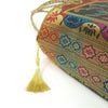 Black Handbag Indian Ethnic Peacock Woven Zari Brocade Fabric Shoulder Hand Bag