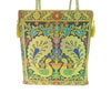 Peacock Woven Handbag Indian Ethnic Zari Brocade Women Dark Green Shoulder Bag