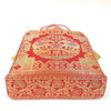 Wedding Red Hand Bag Banarasi Zari Brocade Golden Tassels in Elephant Motif