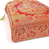 Wedding Red Hand Bag Banarasi Zari Brocade Golden Tassels in Elephant Motif