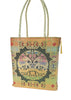 Green Ethnic Hand Bag Banarasi Zari Brocade Golden Tassels in Elephant Motif