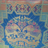 Turquoise Blue Hand Bag Banarasi Zari Brocade Golden Tassels Elephant Motif