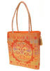 Orange Traditional Hand Bag Banarasi Zari Brocade Golden Tassels Elephant Motif