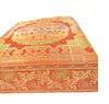 Orange Traditional Hand Bag Banarasi Zari Brocade Golden Tassels Elephant Motif