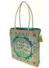 Teal Green Hand Bag Ethnic Banarasi Zari Brocade Golden Tassels Elephant Motif