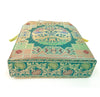 Teal Green Hand Bag Ethnic Banarasi Zari Brocade Golden Tassels Elephant Motif