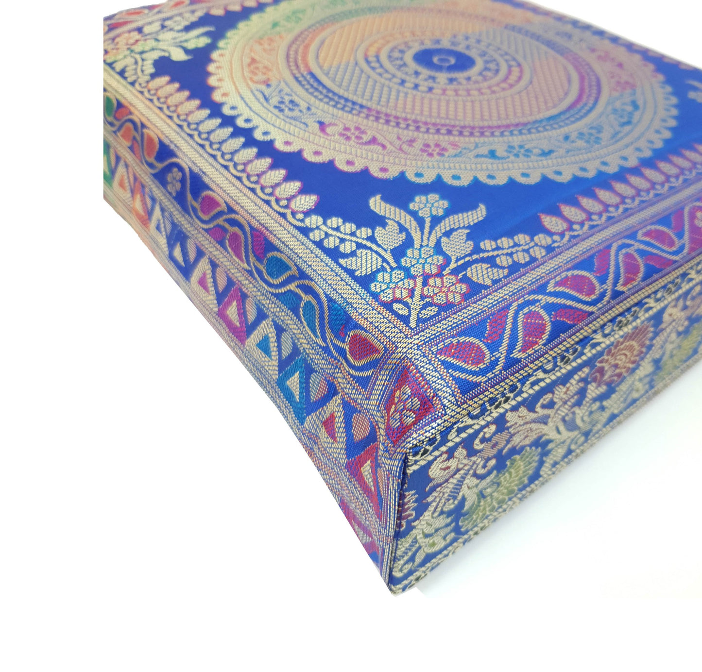 Blue Mandala Handbag Indian Ethnic Woven Zari Brocade Women Shoulder Hand Bag