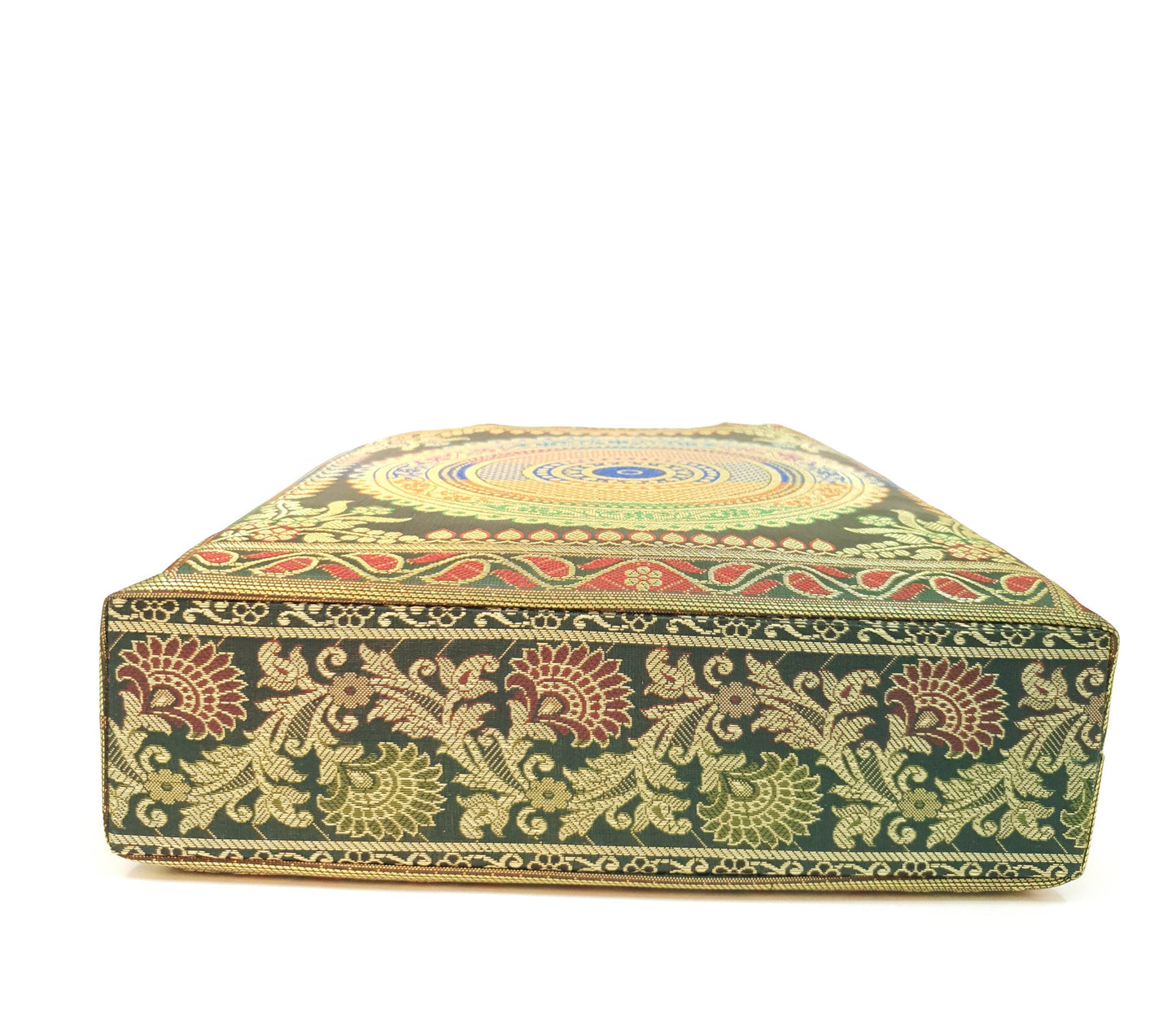 Bottle Green Mandala Handbag Indian Ethnic Woven Zari Brocade Women Shoulder Bag